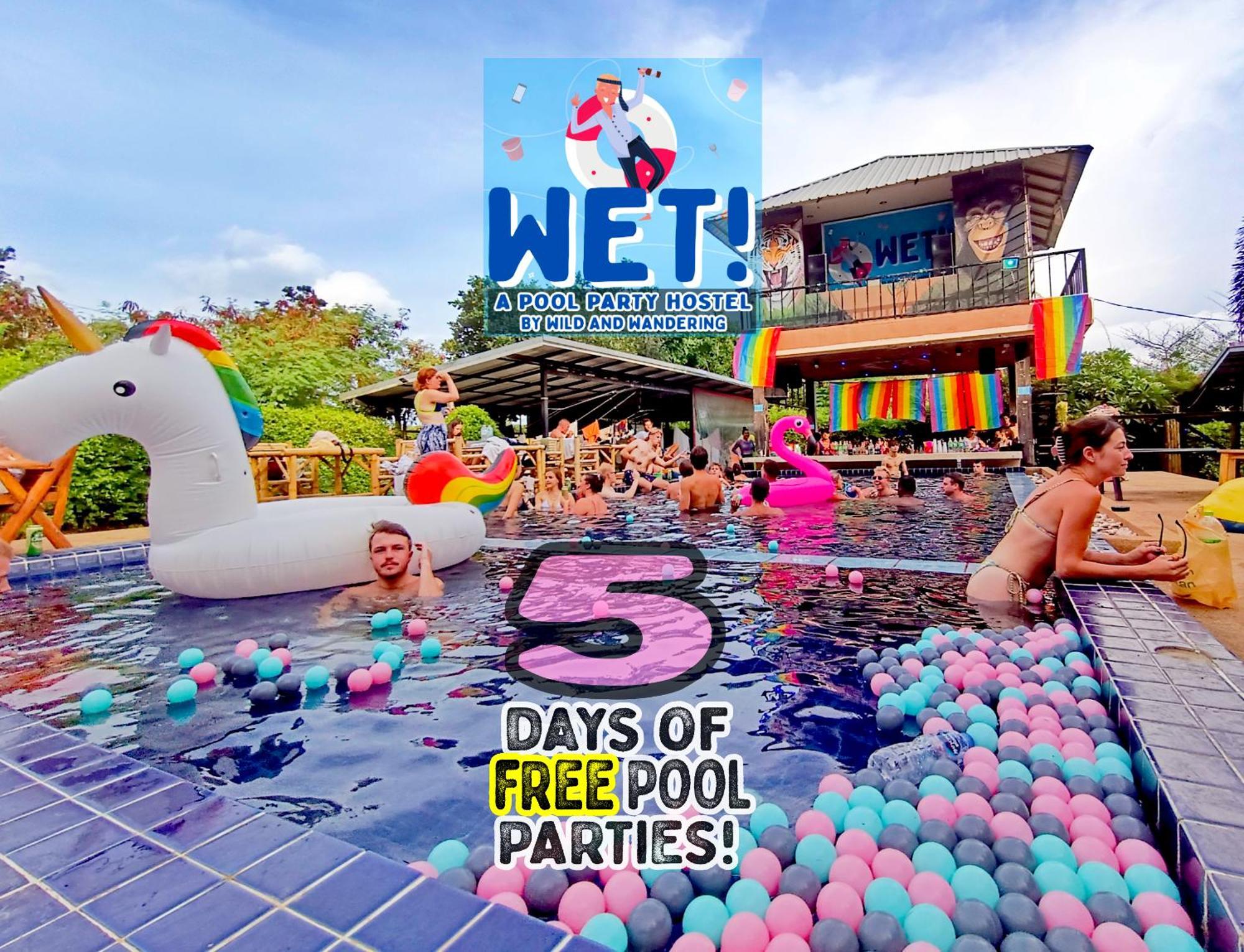 Wet! A Pool Party Hostel By Wild & Wandering Haad Rin Bagian luar foto